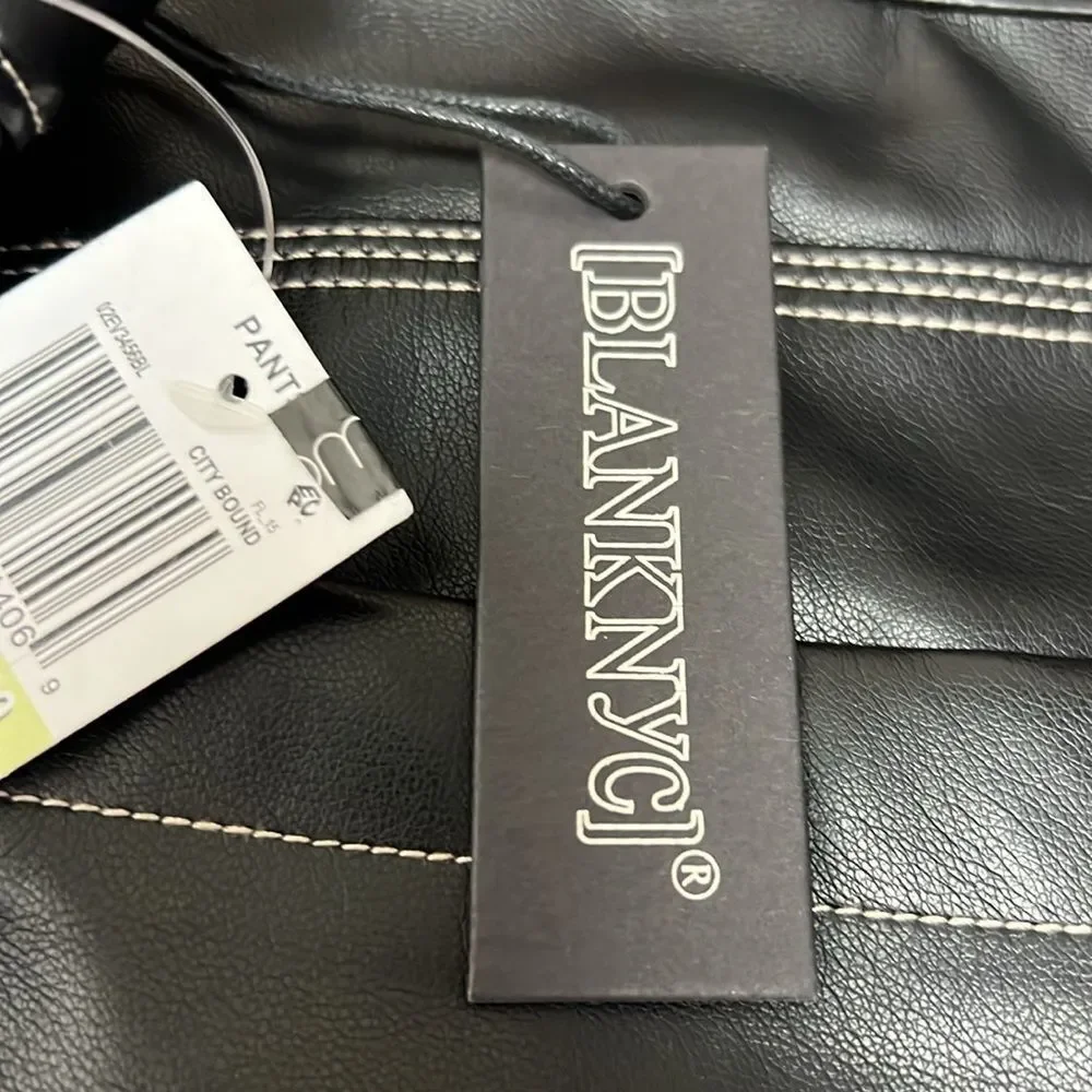 BLANKNYC Vegan Leather Black (City Bound) Carpenter Pants size 30 NWT